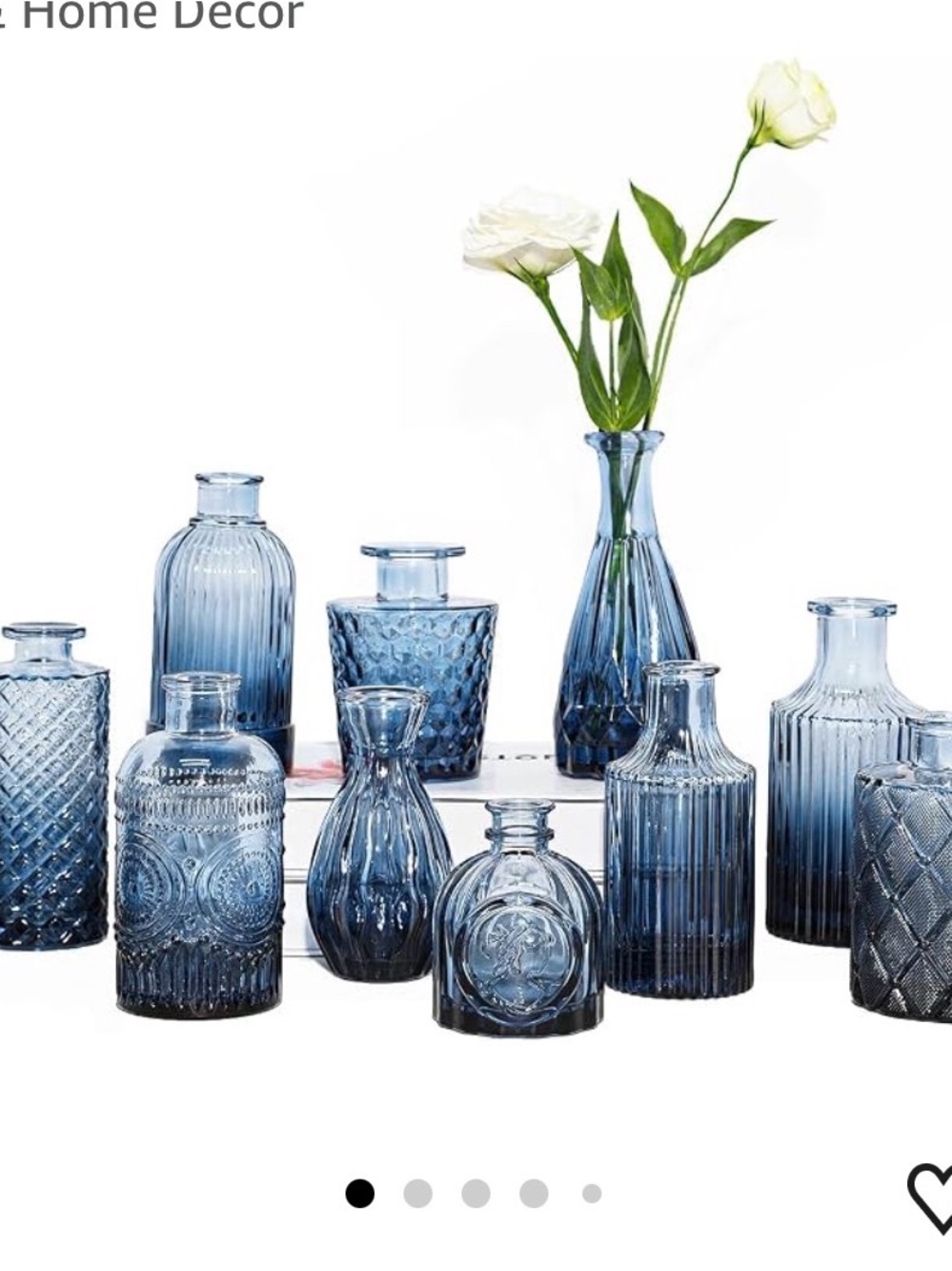 Blue Glass Bud Vase Set -